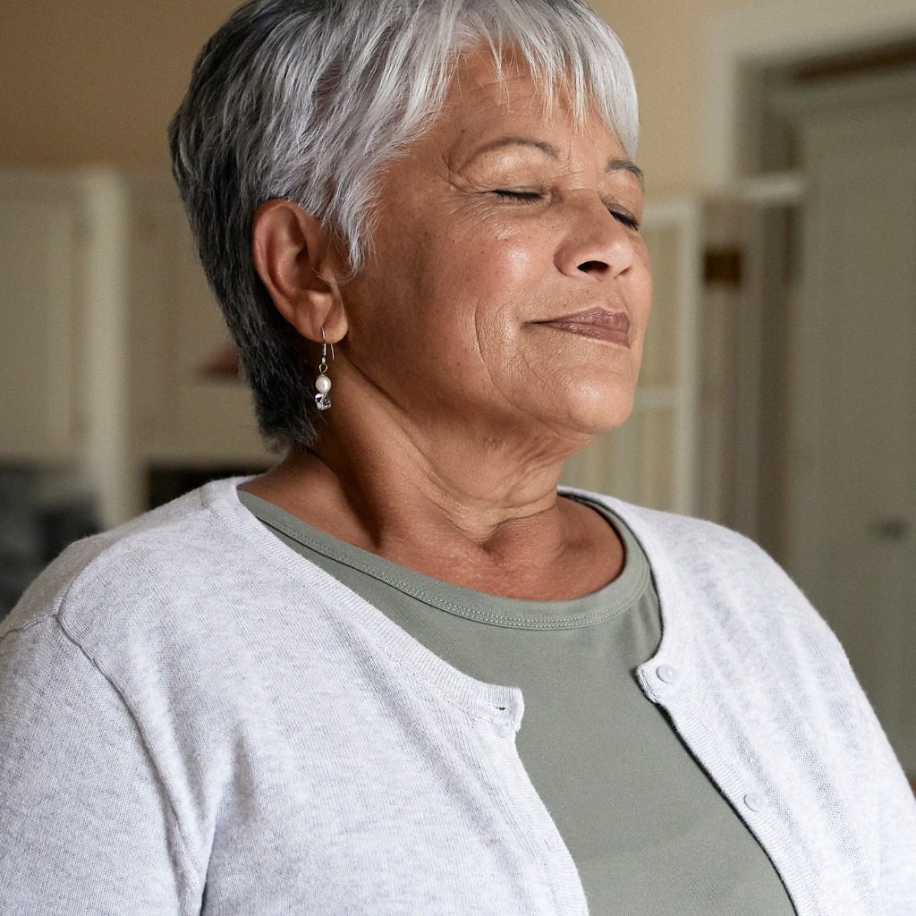 Woman who has benefited from respiratory research