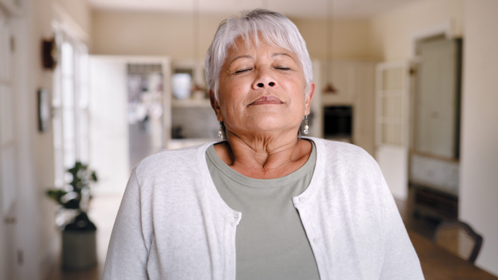 Woman who has benefited from respiratory research